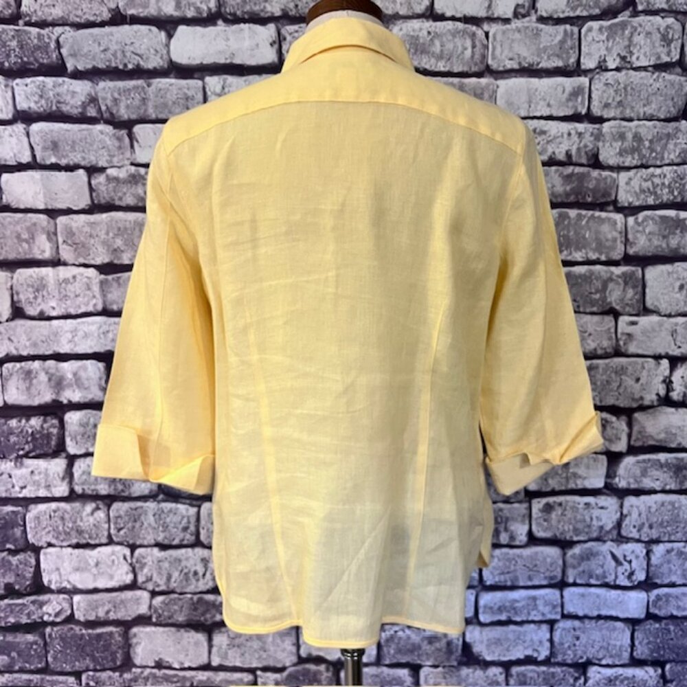 Talbots Light Yellow Button Down Blouse - image 5